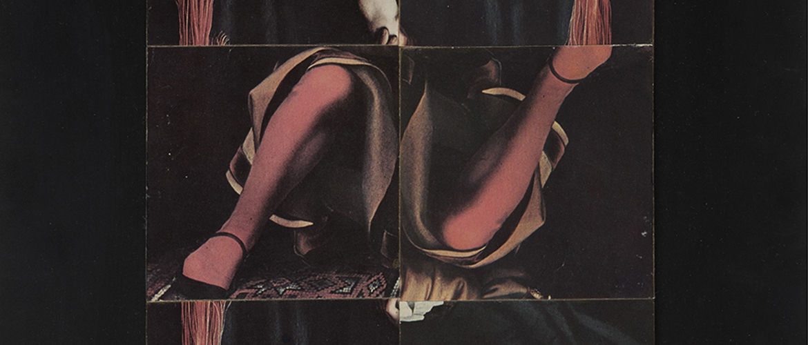 Cubomanie intitulée « Madone du Bourgmestre Meyer (d’après Holbein) », 1983 Collage de photographies sur carton monté sur panneau de bois, 34,5 x 26 cm © Beaux-Arts de Paris